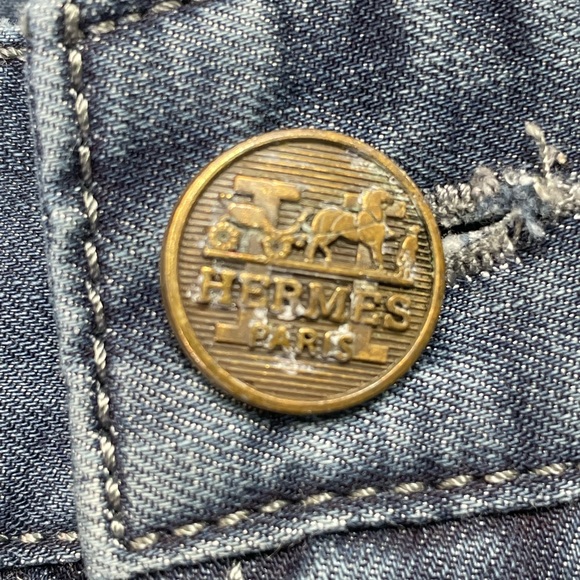 Hermes Paris Mens Sz 42 (42x30) Denim Blue Jeans (AA23) - Picture 6 of 10